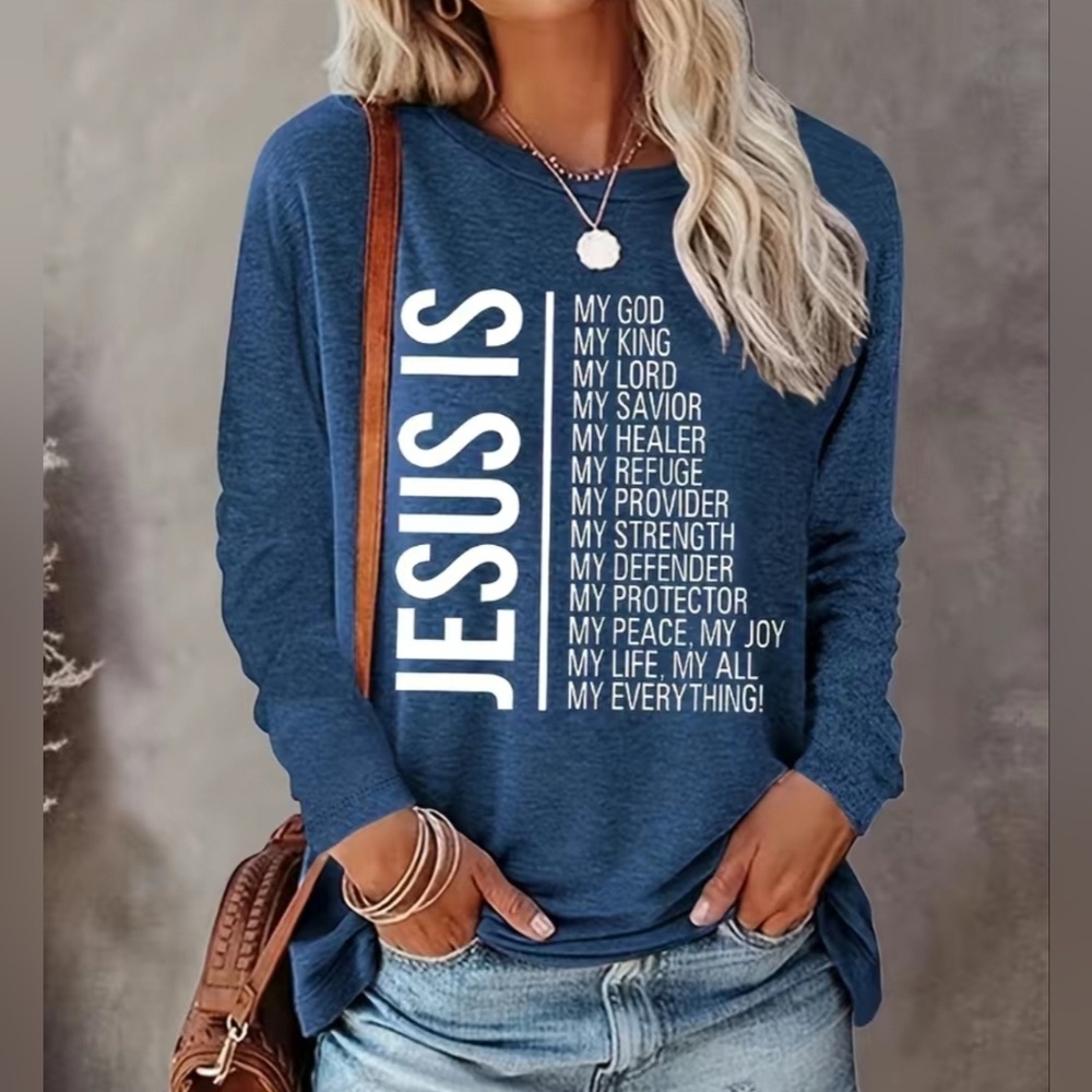 JESUS IS-  Long sleeve CUSTOM TSHIRT pepepizzazz all sizes